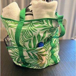 PALM TREE TROPICAL TOTE REUSABLE SHOPPING SWIM BEACH SHOPPING BAG PURSE …